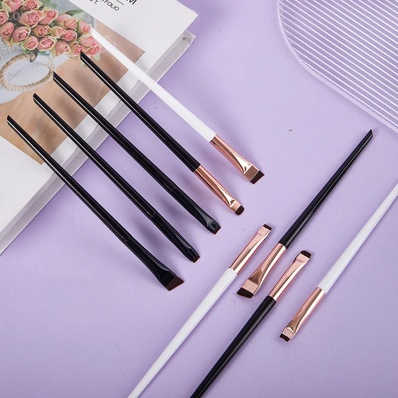 [L&P] 3 SZT. Pędzle do eyelinera i brwi z ostrzami, ultracienkie, drobne, płaskie pędzle z małym kątem do konturowania brwi