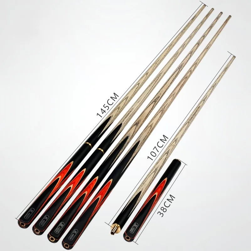 

Omin North America 5A Ash Wood 10mm Snooker Cue 57inch 17.99OZ 3/4 Split Cue Chinese Black Eight 3/4 Jointed Cue