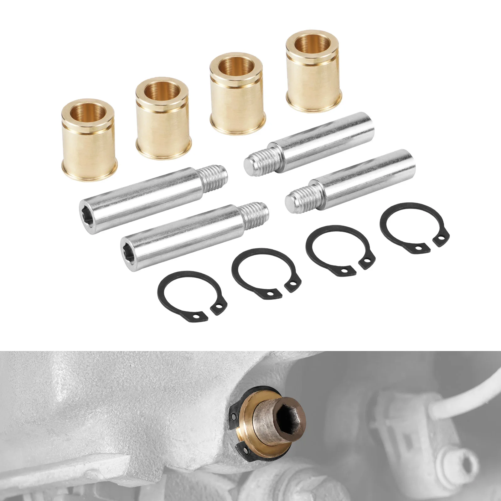 

Brass Brake Caliper Guide Bushings & Steel Slider Pins for BMW E30 E36 E46 M3 E39 E34 M5 E90 E91 E92 E93 Z3 Z4