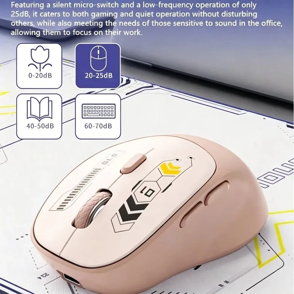 Dual Mode Wireless Gaming Mouse Type-C Rechargeable Bluetooth Mouse Quiet Click Ultra Long Battery Rechargeable Mouse Laptop