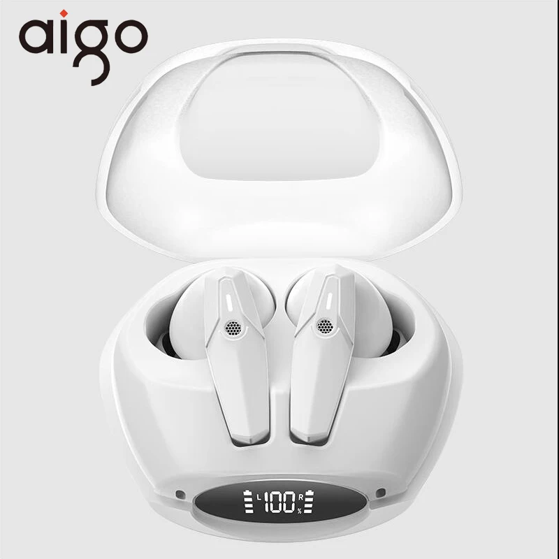 

Aigo J130 Wireless Bluetooth Earphones Long Range Noise Reduction Gaming Headphones Esports Battery Display for Xiaomi iPhone