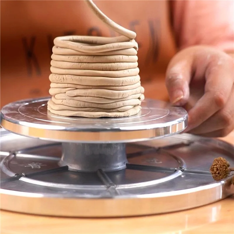 

Pottery Turntable Sculpture Turntable Hand-Made Model Base Mounting Table Cake Bonsai Baking Paint Iron Double-Sided Rotating