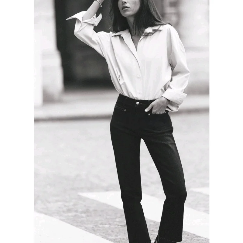 

Новые летние женские простые брюки с длинным светом и отложным воротником Basic pe Silk irt, однорядные, с несколькими пуговицами для поездок на работу Sle...