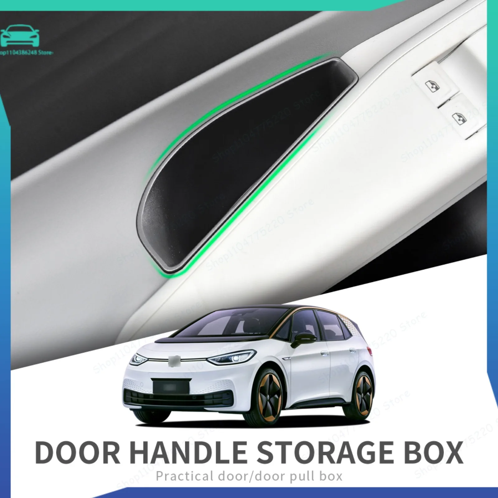 Door Handle Storage Box Door Armrest Holder Tray Organizer Car Accessories Tidying For VW ID.3 ID3 ID 3