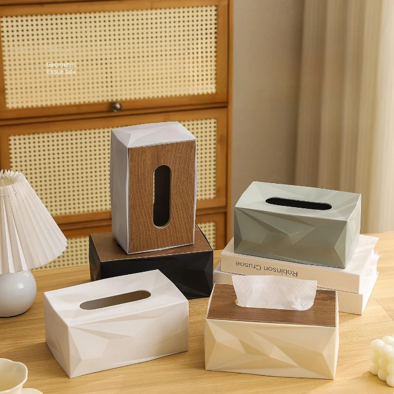 Moderne, minimalistische 2-in-1-Taschentuchbox mit Rautenmuster, Papierhandtuchhalter für Zuhause, Büro, Hotel, Wohnzimmer, kommerzielle Aufbewahrung