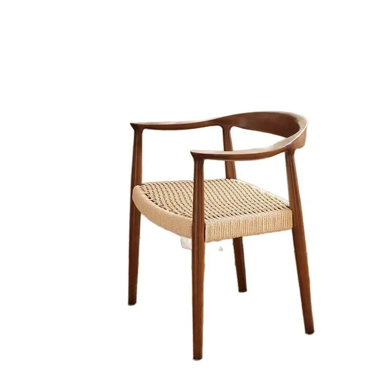 

Solid wood dining chair, retro armchair back chair