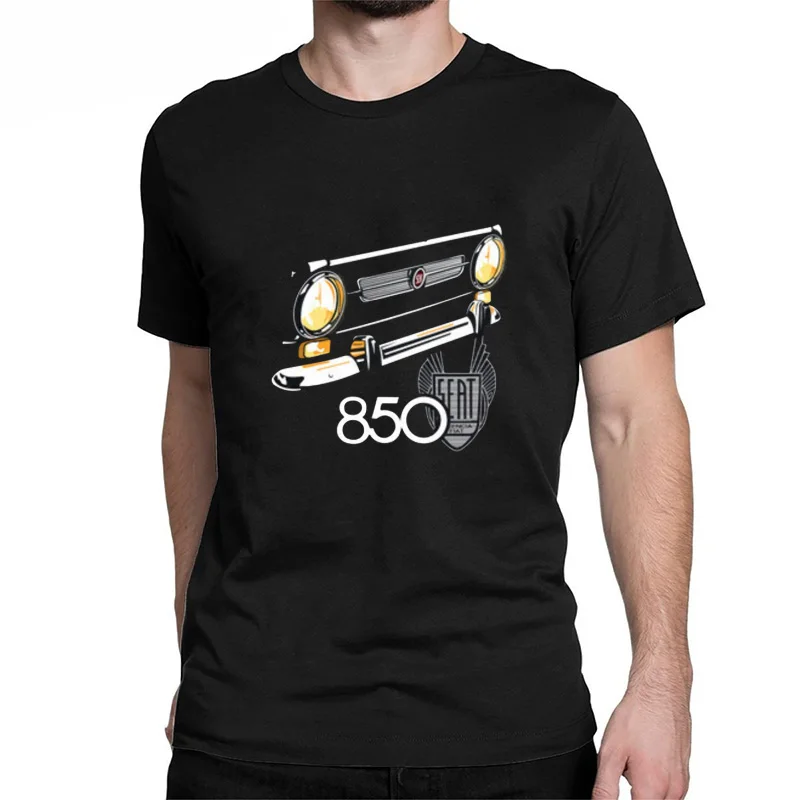 Camiseta frontal clásica para coche de España, S E A T 850, gran oferta Camiseta de manga corta 100% de algodón