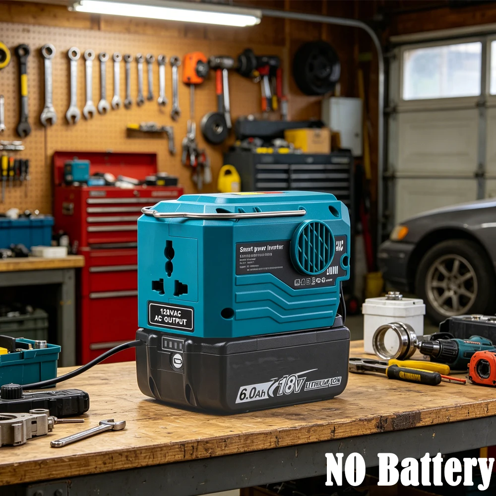 200w-portable-inverter-sine-wave-for-makita-18v-li-ion-battery-power-adapter-usb-type-c-ac-110-230v-charger-socket（no-battery