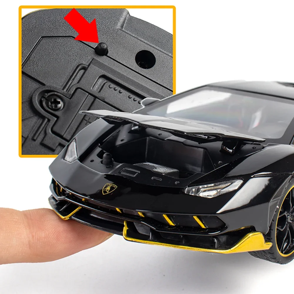 New 1:24 Diecast Lambor 770 High Simulation Alloy Sports Car Model Sound Super Racing Hot Car Wheel Children Gift Miniature Car