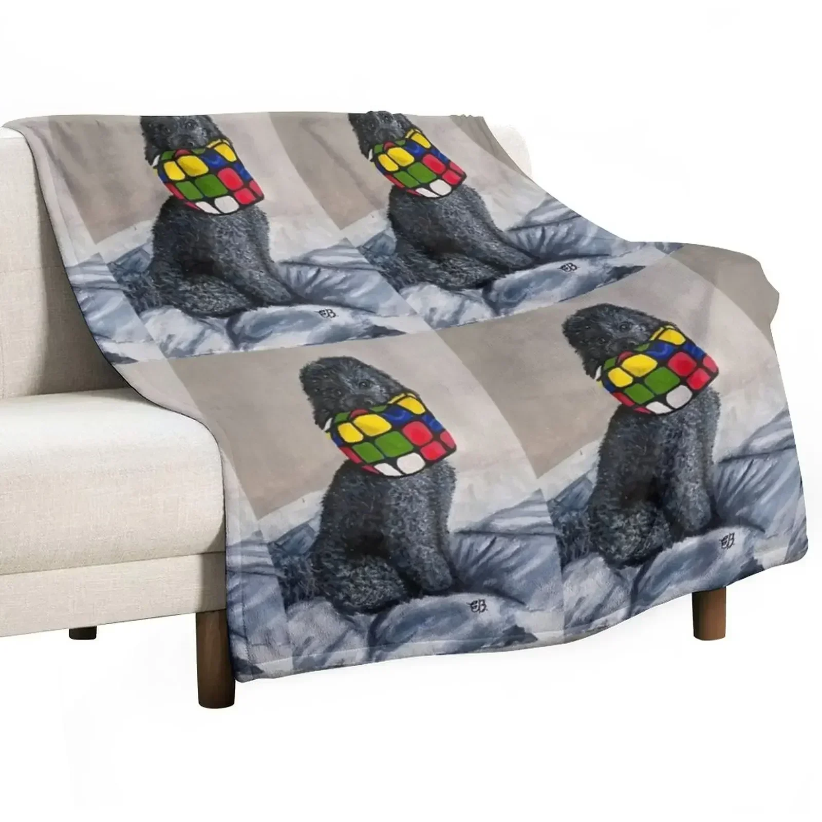 

Tetley Poodle Throw Blanket Cute Plaid wednesday Decorative Beds Picnic Blankets