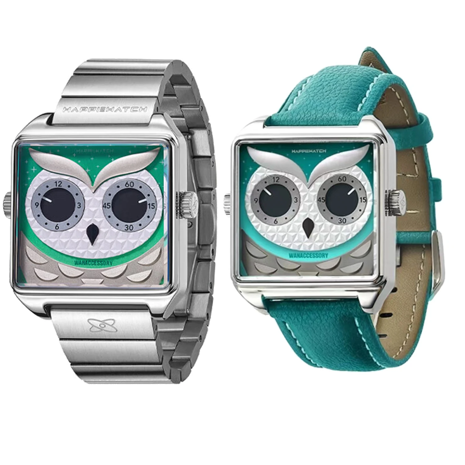 Happie Watch Blue Owl Design Quartz Watch for Men and Women Exquisite Gifts Couple Watch