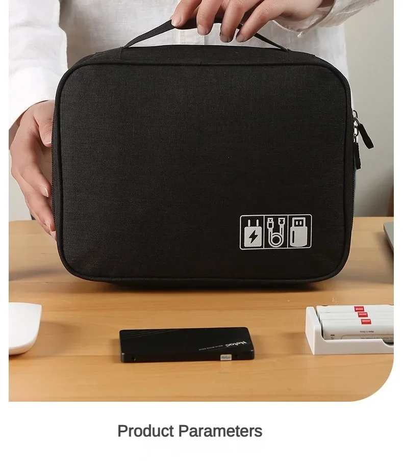 

Large Capacity and Multifunctional Digital Separated Travel Bag, Mobile Data Cable, Power Bank, USB Storage Bag