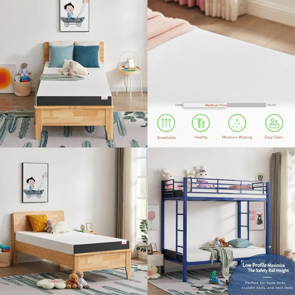 

Матрас из пены с эффектом памяти Twin XL, 5-дюймовый низкопрофильный охлаждающий гель, дышащий белый чехол, сертифицированный CertiPUR-США