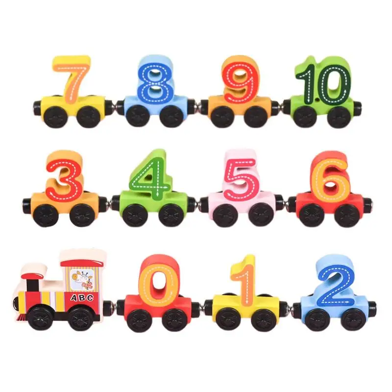 Magnetic Train Toy Wood Educational Magnetic Number Train Board Game Funny Fine Motor Skills Educational Toys For Kids Child