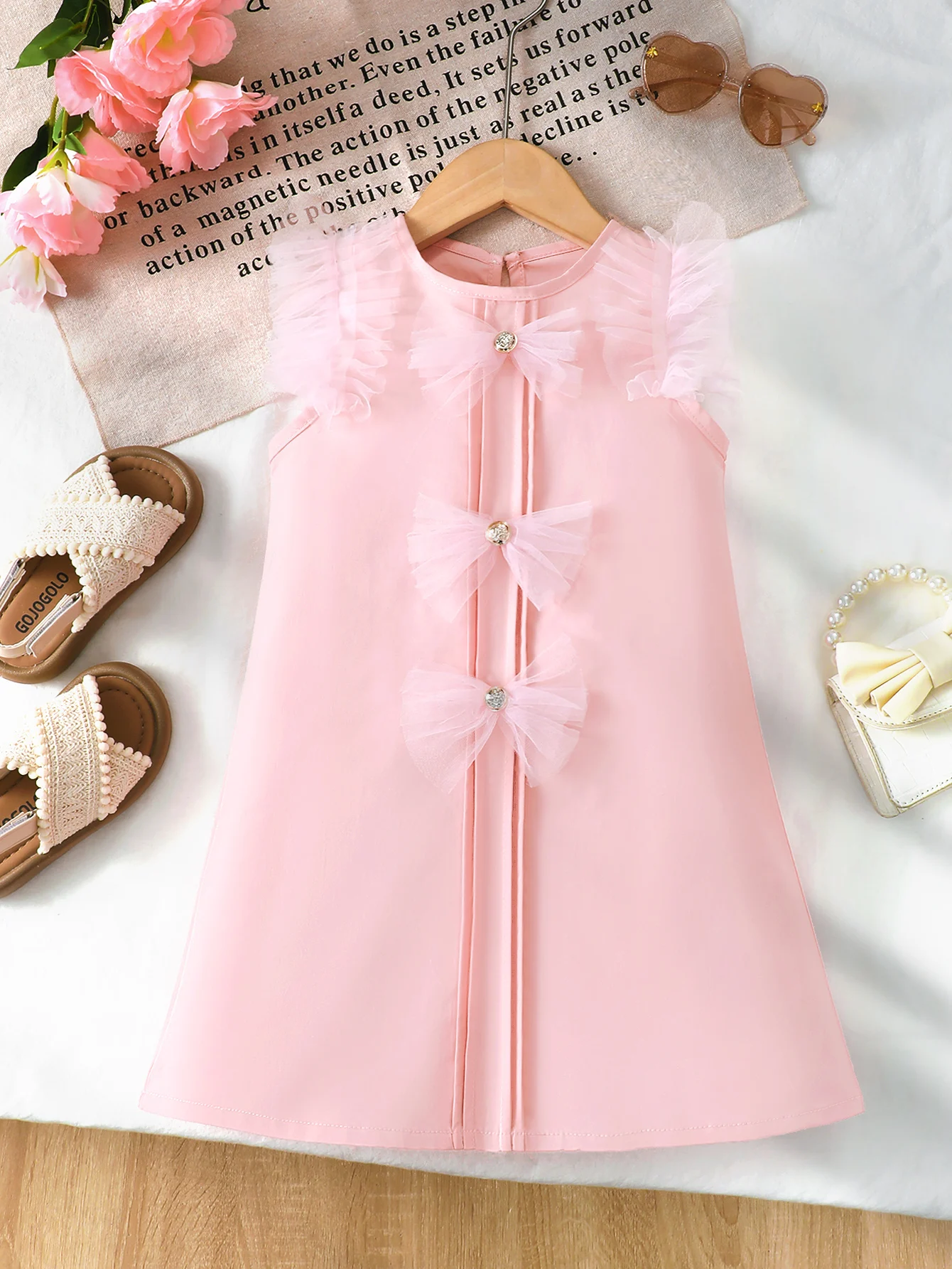 Summer  4-7  Years Old  Cool  Girls   Sleeveless  Casual  Dress