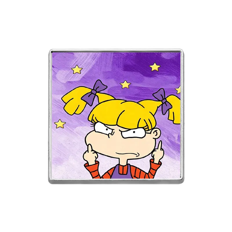 Character Brooches Cartoon Purple Dresses Girl Metal Badges Small Gifts Wholesale Hat Pins for Clothes Cap Pin Brooch Lapel Bag