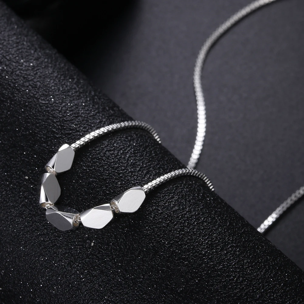 

925 Sterling Silver Necklaces 18 inches Box chain Simple geometry Pendant For Women top quality Fashion Jewelry Christmas Gifts