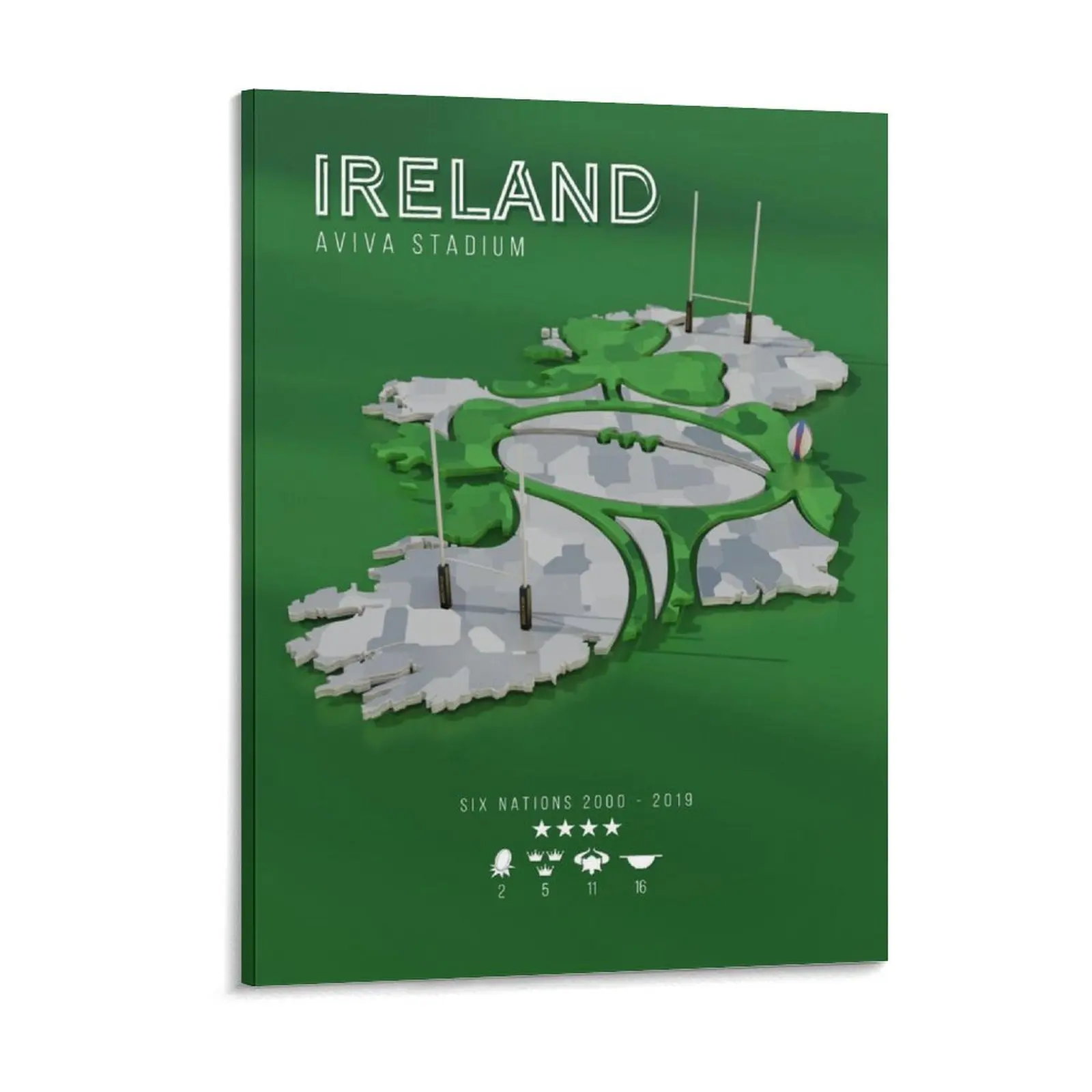 Ireland Rugby Six Nations Canvas Painting Bar Wall Mural Create Living Room Custom Framed Wall Paintings