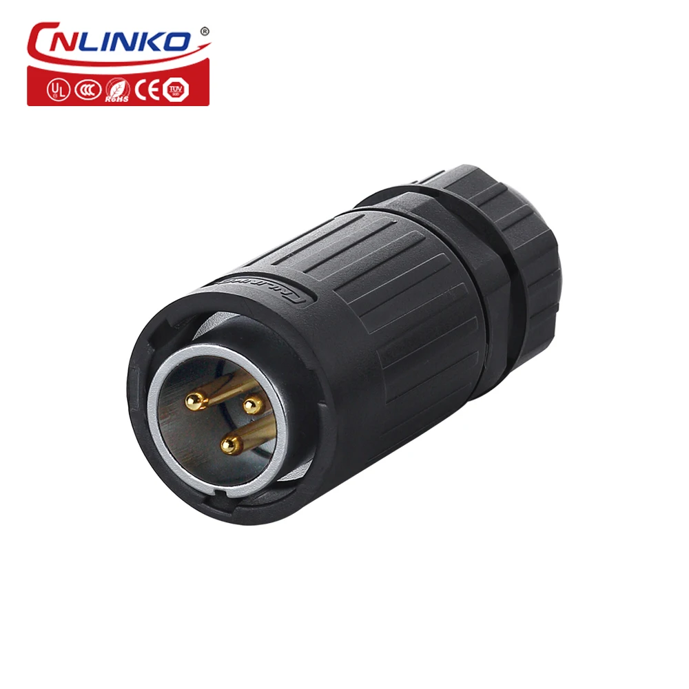 CNLINKO Waterproof Jack Shields E Bike Battery Power 3 Pole cable wire Connector Male 3 Pin and Female 5 Pin Plug Socket