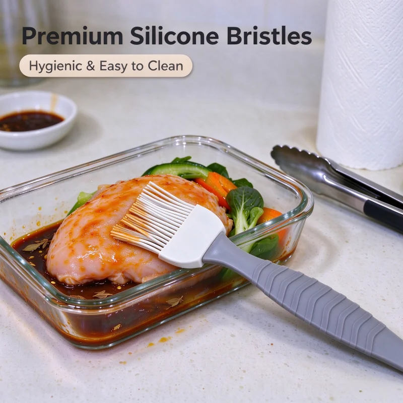 High Temperature Resistant Silicone Basting Brush, Small Household Oil Brush for Kitchen & BBQ Cooking