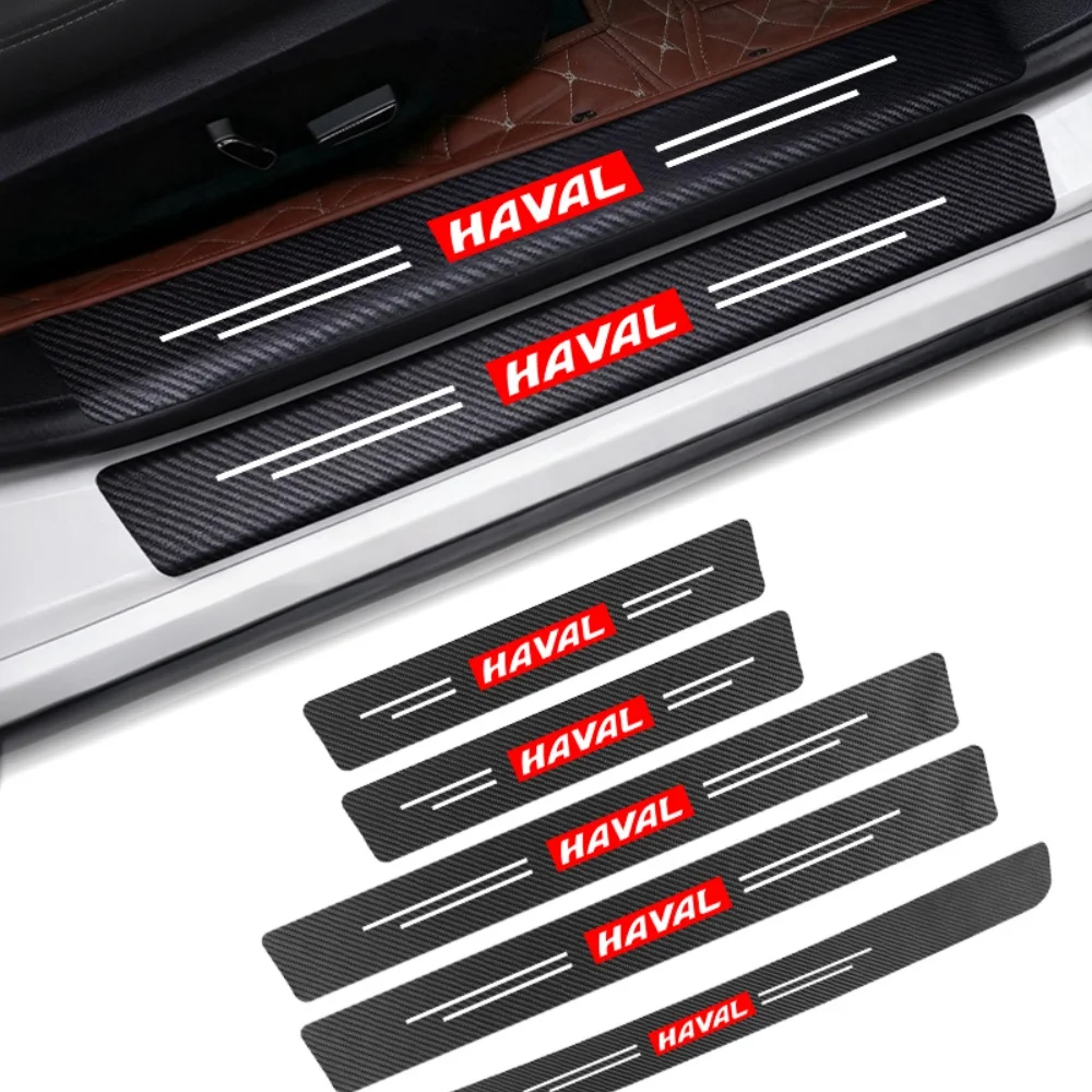 Anti-Scratch Carbon Fiber Auto Door Sill Threshold Protection Strip Guard Sticker Compatible with Haval H6 Jolion Dargo M6 F7 4P