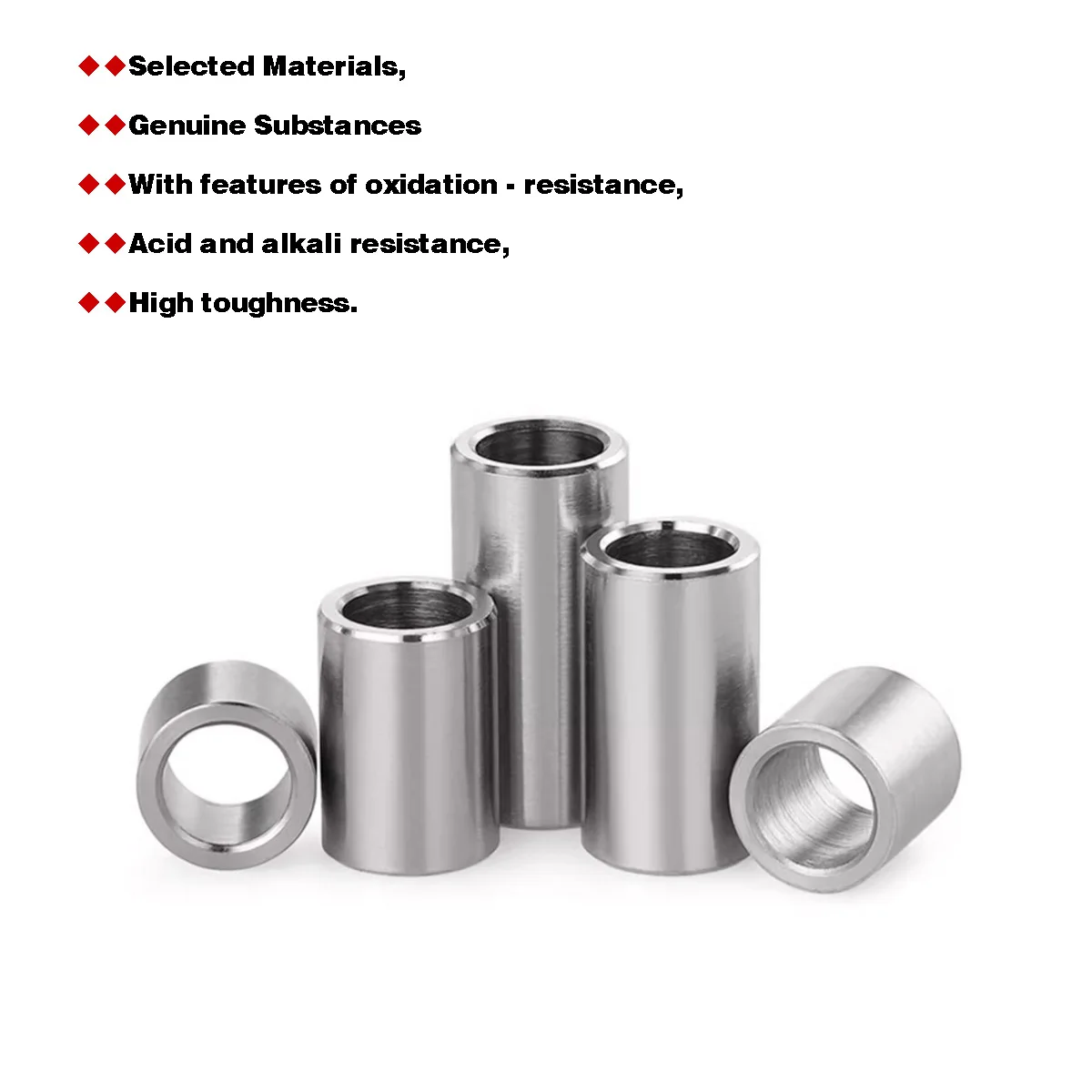 M10 M12 M13 M14 304 Stainless Steel Hollow Sleeve Bearing Bushing Washer  Unthreaded Round  Standoff Spacer Sleeve