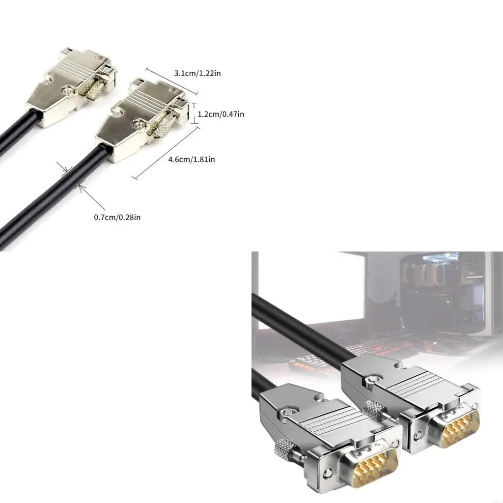 G99B Double Shielded SVGA Cable HDB15 Connector 150cm Coppered For PC Monitor