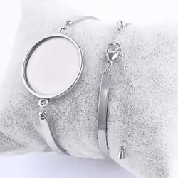 5pcs Fit 18mm 20mm 25mm Round Cabochon Bracelet Base Diy Bezel Setting Blanks For Bracelets Bangle Making Stainless Steel