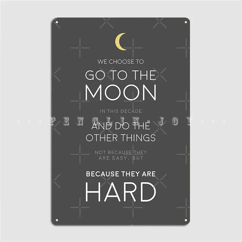 نختر أن نذهب إلى القمر Jfk ملصق لوحة معدنية نادي المنزل جدارية تخصيص ملصق تين تسجيل ملصق