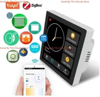 Tuya Smart Home Multiple Zigbee Control Panel LCD Touch Screen 3 Gang Smart Switch Zigbee Gateway Alexia for Home Voice Command