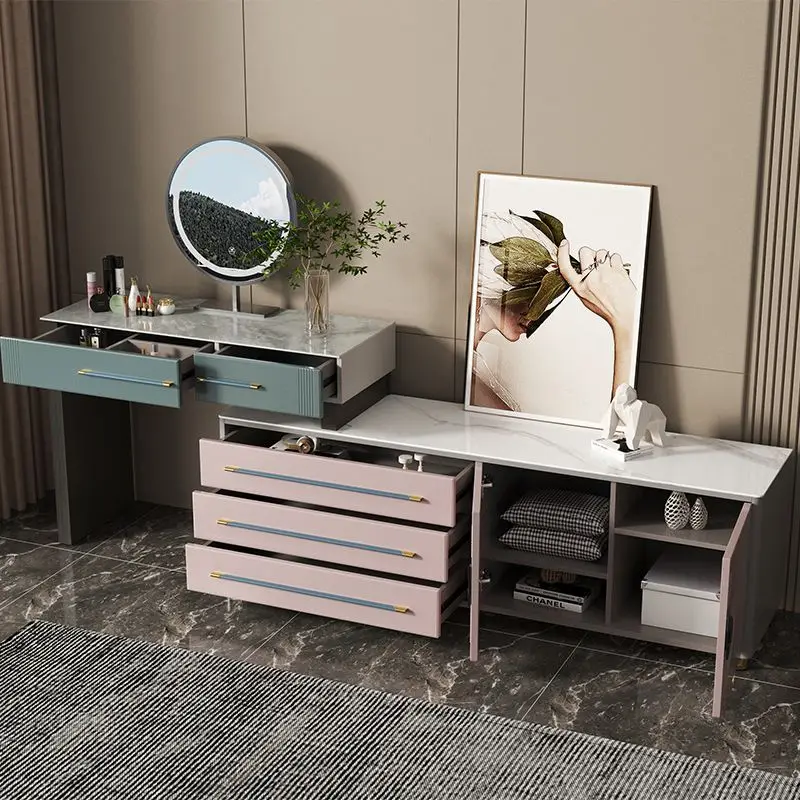 Women Aesthetic Dressing Table Drawers Girl Wood Dresser Dressing Table Essentials Texture Coiffeuse De Chambre Furniture