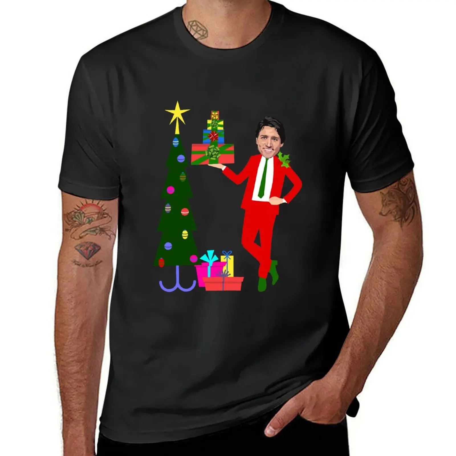 christmas tree justin trudeau T-Shirt shirts graphic tees hippie clothes t shirts men