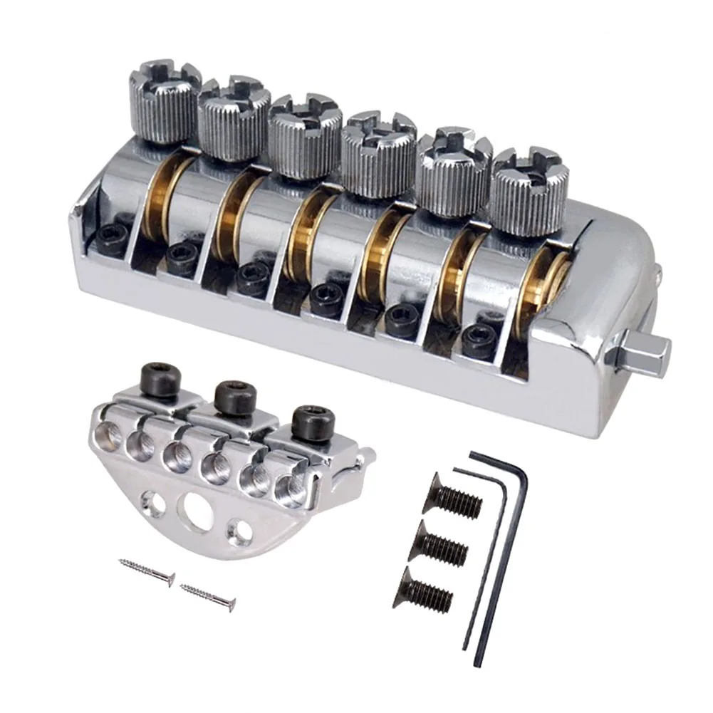 

Guitar Bridge 6 String Saddle Electric Guitar Headless Fixed Bridge Tailpiece Nut High Quality Guitar Bridge Tailpiece