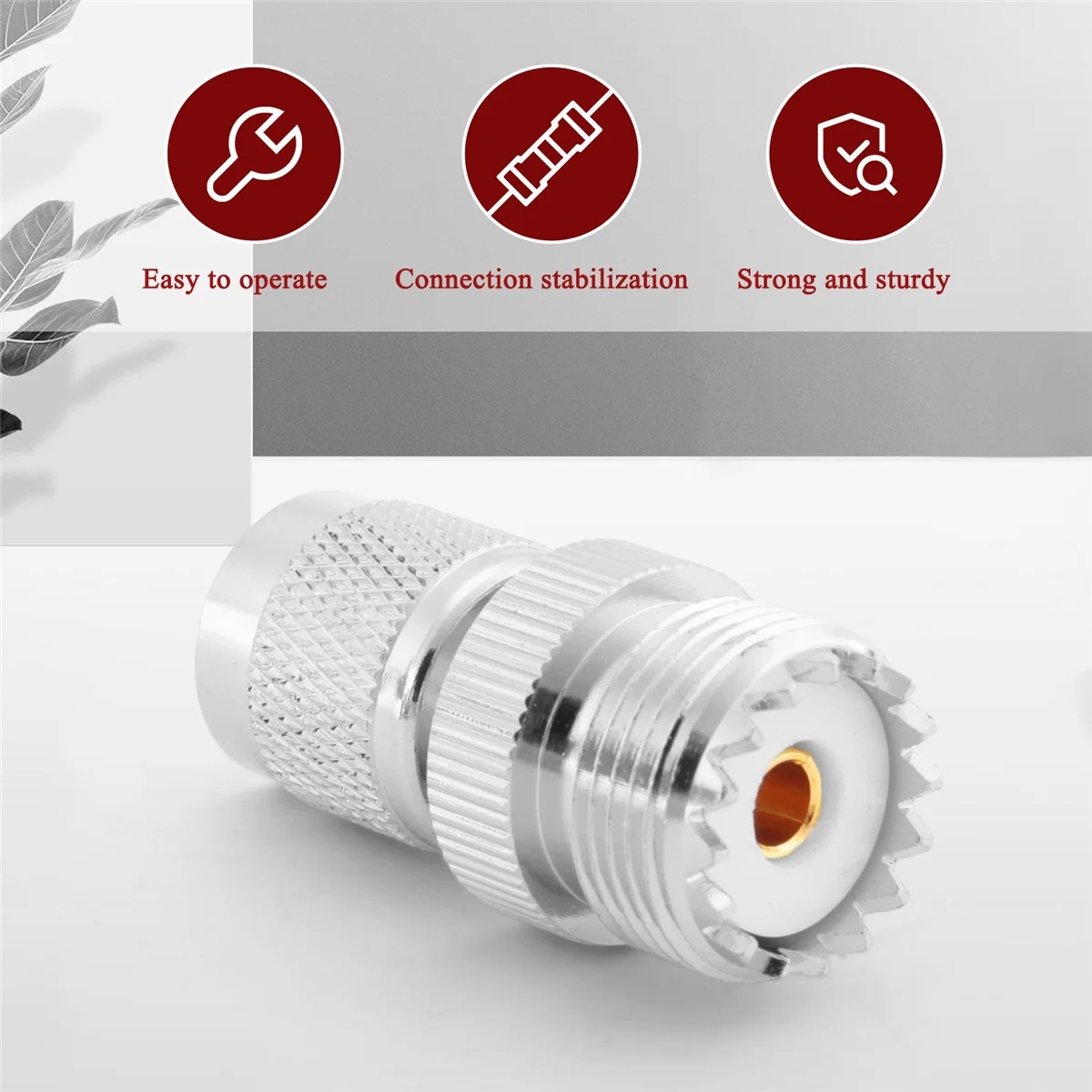 Atividade TNC Macho para PL259 UHF Fêmea Adaptador Conector, prata