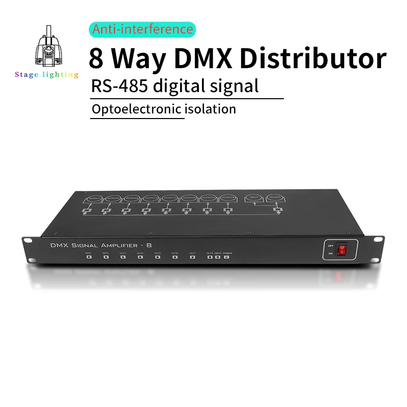 8CH DMX مكبر صوت أحادي DMX512 ضوء المرحلة إشارة الفاصل DJ ديسكو معدات المرحلة وحدة تحكم في الإضاءة #1