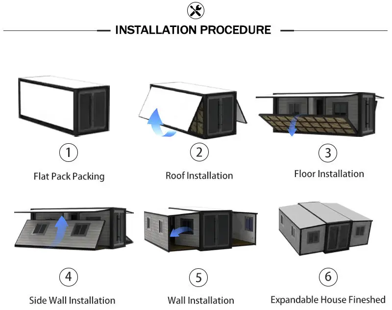 Foldable Container House Prefabricated House Expandable Mobile Tiny Home Folding Prefab Easy Assembly Villa Container Houses