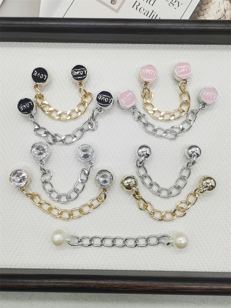 2PCS LIEBE Schuh Ketten DIY Zubehör Vintage Bling Clog Schuhe Schnallen Dekorationen Abnehmbare Hemisphäre Schuh Clips Ornamente