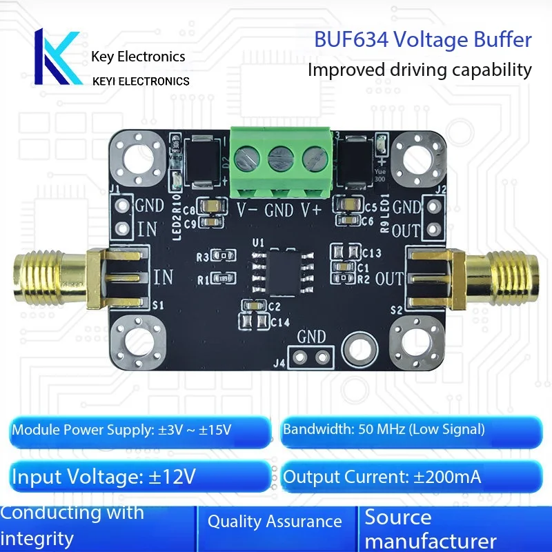 BUF634 Module, Single Gain, High Speed Voltage Buffer Amplifier, Follower, Load Driver Module