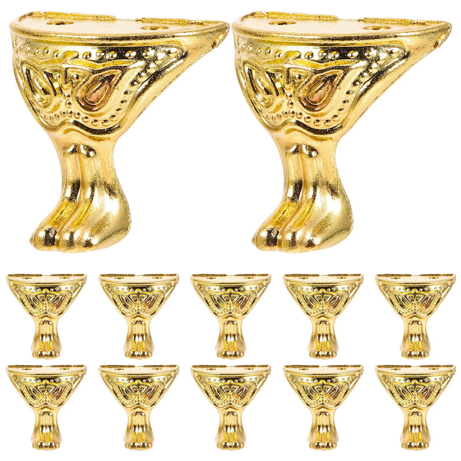 12 шт., защитные приспособления для ног из цинкового сплава, декоративный деревянный футляр, шкатулка для драгоценностей, угловые ограждения, нагрудные ножки для хранения подарков