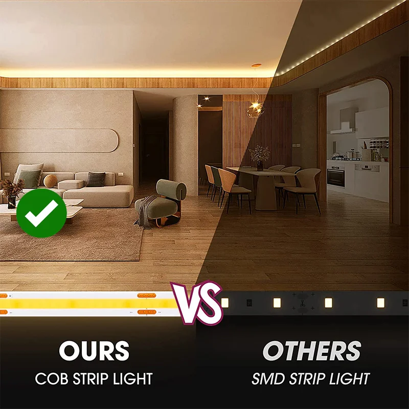 Cabinet COB Led Strip Touch Sensor Light Dimmable Night Lamps Dimmable COB LED Tape for Bedroom Wardrobe Kitchen Lighting