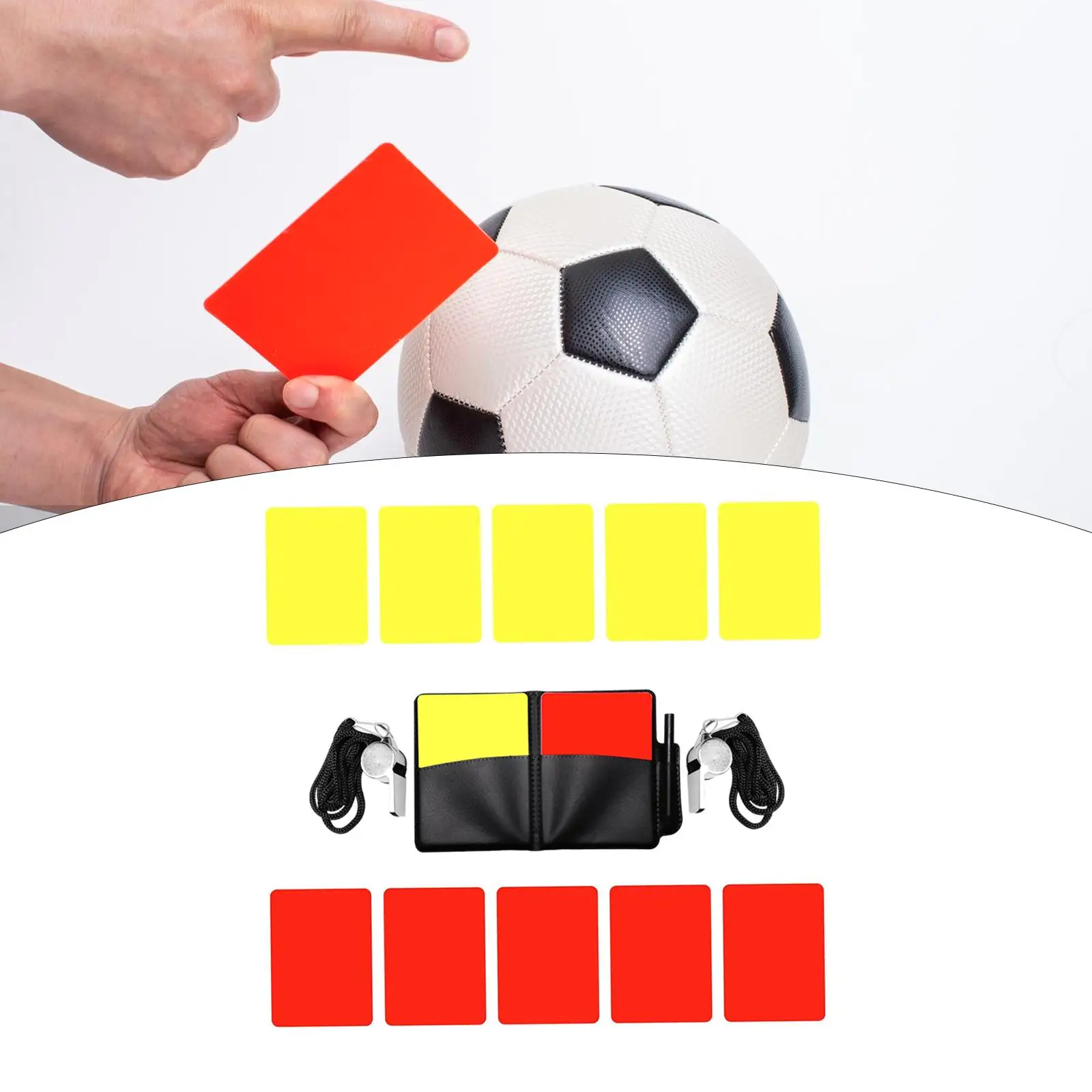 

Soccer Referee Cards Set with Whistles for Football Match Volleyball Rugby