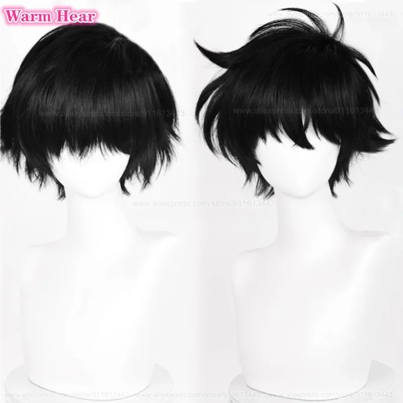 Kuroba Kaito Synthetic Hair Anime Short 28cm Black Cosplay Anime Wig Heat Resistant Hair Halloween Party Unisex Wigs + A Wig Cap