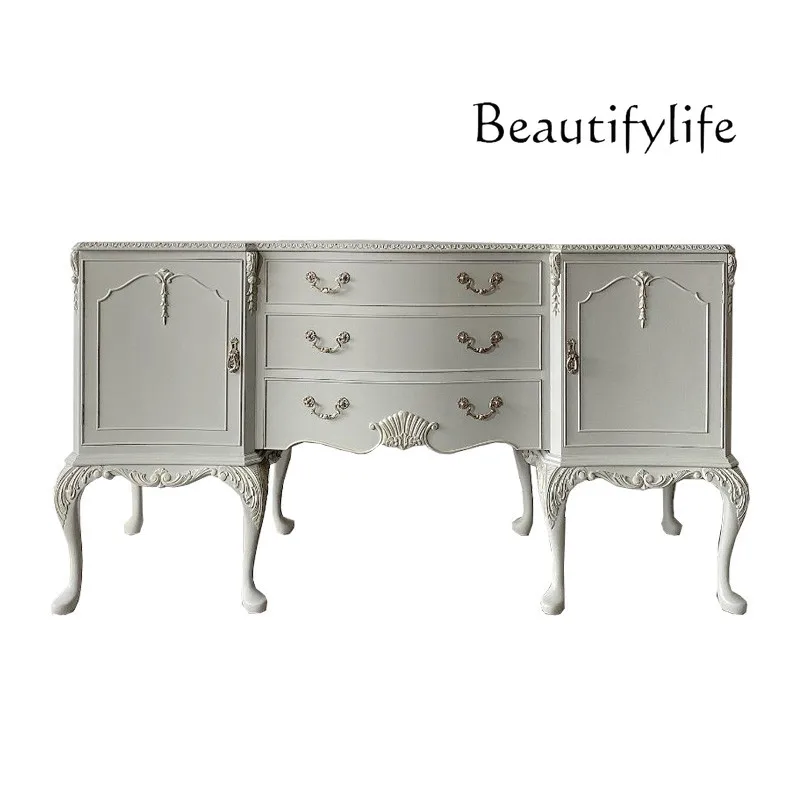 

American French porch cabinet light luxury shoe cabinet integrated household European carved dining side storage foyer partition