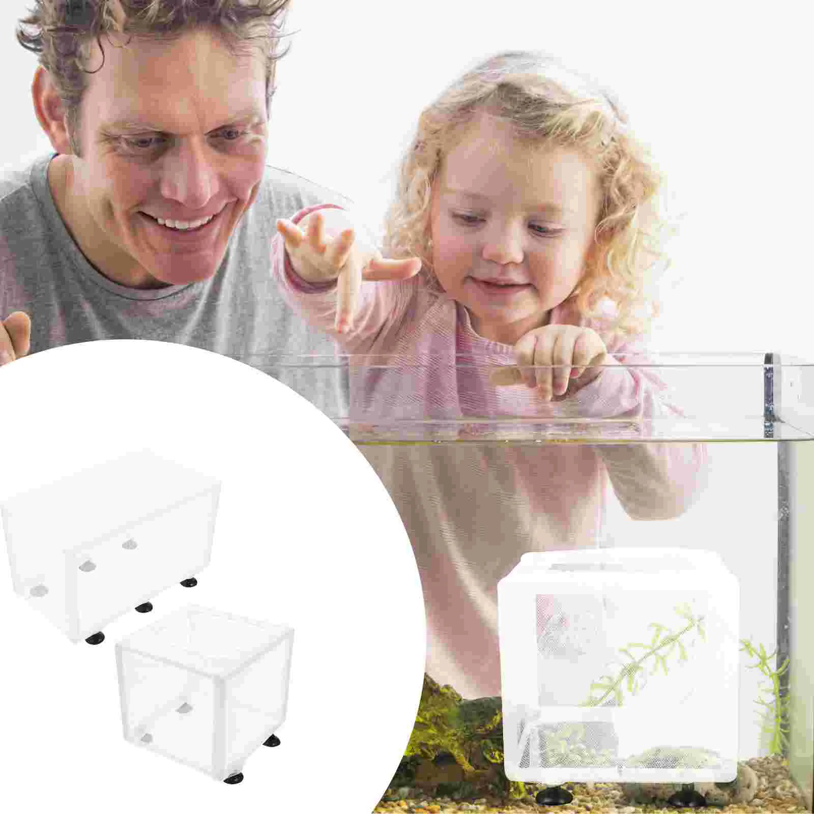 2 Pcs Fish Tank Isolation Box Accessory Accessories Aquarium Professional Baby Separator Household with Suction Cup Supply