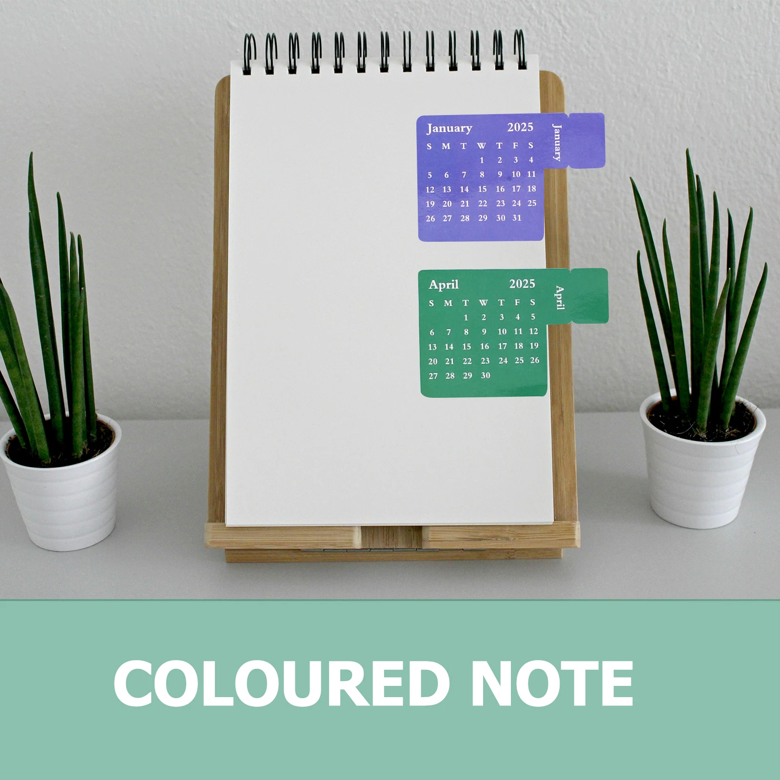 2025年カレンダーシール かわいいマンスリーインデックスシール アジェンダプランナーシール 日記用粘着スクラップブック ミニスリムインデックスタブデコ