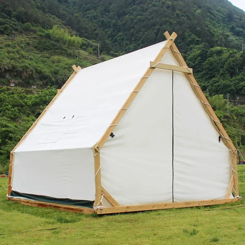 

A Triangle Tent Camping Bed & Breakfast Roof Dining Barbecue Roof-Shaped Starry Hot Pot Restaurant