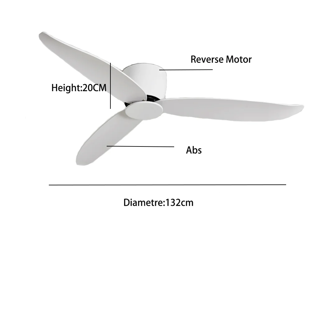 36 42 52 Inch Ceiling Fan DC Motor 6 Speeds  Remote Control Timing Fans 20CM Low Floor Loft Remote Control Fan No Lights