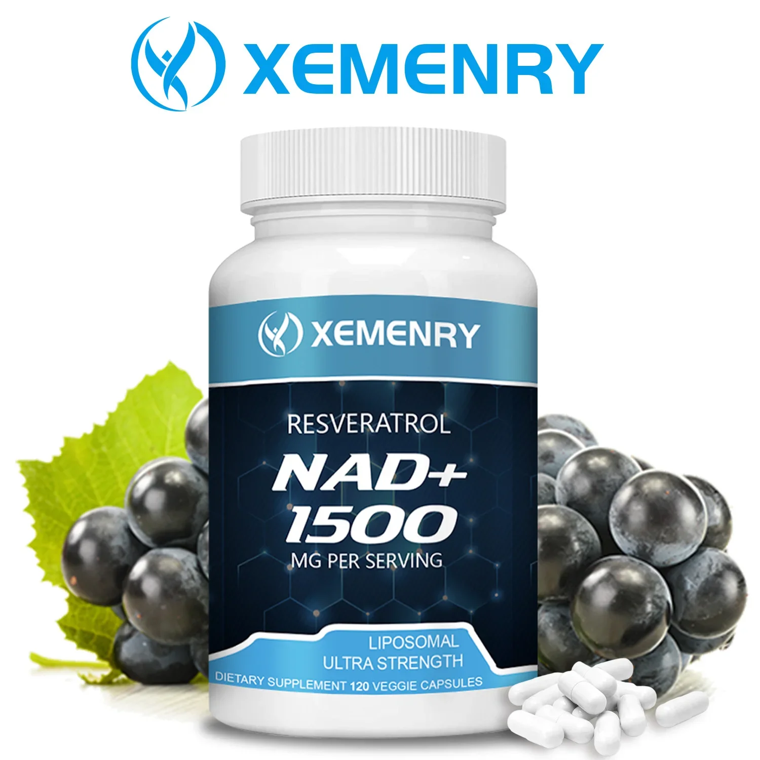 NAD + Resveratrol - Supports Cell Health, Whitens Skin, Metabolism Management