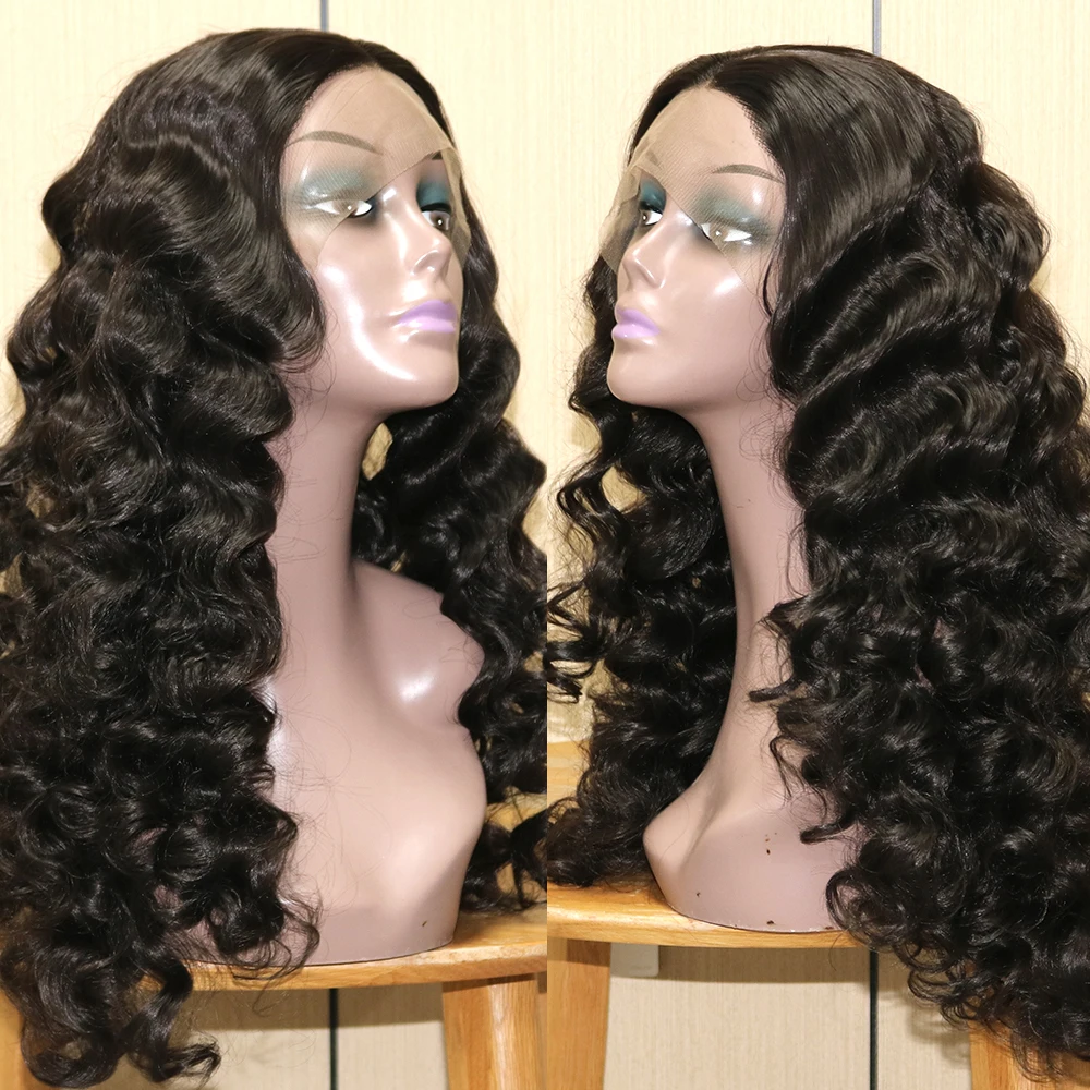 

Loose Deep Wave Synthetic Lace Front Wigs With Baby Hair For Black Women T Part Frontal Wig Heat Resistant Fiber Pre Plucked