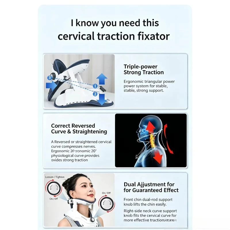 Adjustable cervical corrector, neck brace, household traction belt